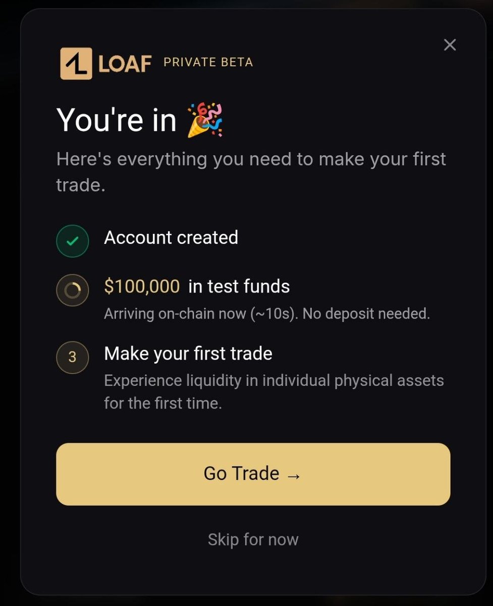 ZERO9Official's tweet photo. #Loaf 
The Loaf Markets Private Beta is LIVE 🔥

1️⃣ JOIN → https://t.co/FXJ7TciYfG
2️⃣ Sign in with Google + verify via OTP 🔐

3️⃣ Claim your username (optional)

4️⃣ Start trading 📈

#LoafMarket #PrivateBeta #Trading #Crypto #Web3 #DeFi #Onchain #EarlyAccess #Waitlist https://t.co/AxSijfrve7