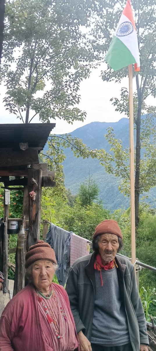 diprotawang's tweet photo. HE HAS SEEN WAR. HE KNOWS THE TRUE VALUE OF FREEDOM. 🇮

As the Tricolour proudly flies across our homes under the @HarGharTirangaa campaign, one small house in Jangda village under Jang Sub-Division of Tawang district carries a story that touches the heart.

Tsering Sangey, a senior citizen nearing 90 years of age, proudly hoisted the National Flag at his humble home — not merely as part of a celebration, but as someone who has personally witnessed the painful days of the 1962 Indo-Sino War.

When the war broke out, Tsering Sangey and a few friends from his village were engaged in constructing a government accommodation in the area where the present-day Tourist Lodge at Tawang stands. As the situation worsened, they were compelled to leave their work and make their way back towards their village.

More than six decades have passed, but those memories remain.

Today, seeing the Tricolour fluttering peacefully above his little home in Jangda carries a meaning perhaps only his generation can fully understand. They witnessed uncertainty and conflict at our doorstep. They know the true value of freedom, peace and democracy.

Age, however, has hardly diminished his spirit. Even as he approaches 90, Shri Tsering Sangey remains active and continues to preserve traditional skills as an expert in wood turning and traditional cutlery making — carrying forward the knowledge and craftsmanship of generations.

His simple act of hoisting the Tiranga is a powerful lesson for all of us:

Freedom is precious.
Peace is precious.
And the Tiranga flying freely in our skies is precious. 

This Har Ghar Tiranga, let us remember elders like Shri Tsering Sangey — living witnesses to history whose lives remind younger generations never to take our freedom for granted.

A salute to his spirit, his memories and his love for the nation. 

Har Ghar Tiranga • Har Dil Tiranga
Jai Hind
