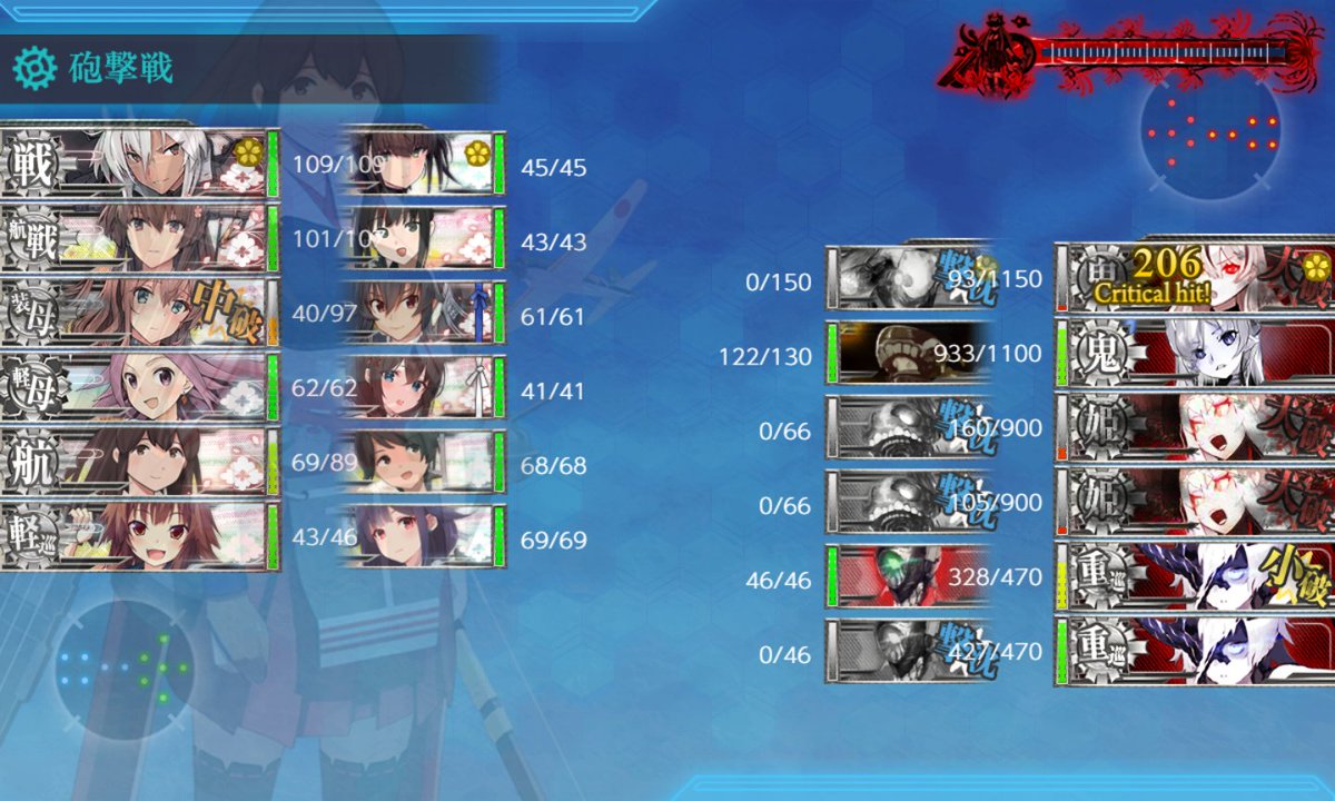 kuipon's tweet photo. すっかり心が荒んだ艦これE3-4甲ラスダン。これでダメなら難易度落とす覚悟で最後の熟練付け、TLで見かけたくまりんこout六ぶっきーIN。
無傷でボス到達、支援も有効打、そしてむさやまがボス往復ビンタ！
第二無傷で敵中破１で夜戦。こんなの初めて!!
そして海域初参加のぶっきーが見事ぶち抜く！ https://t.co/36YGeUK63M