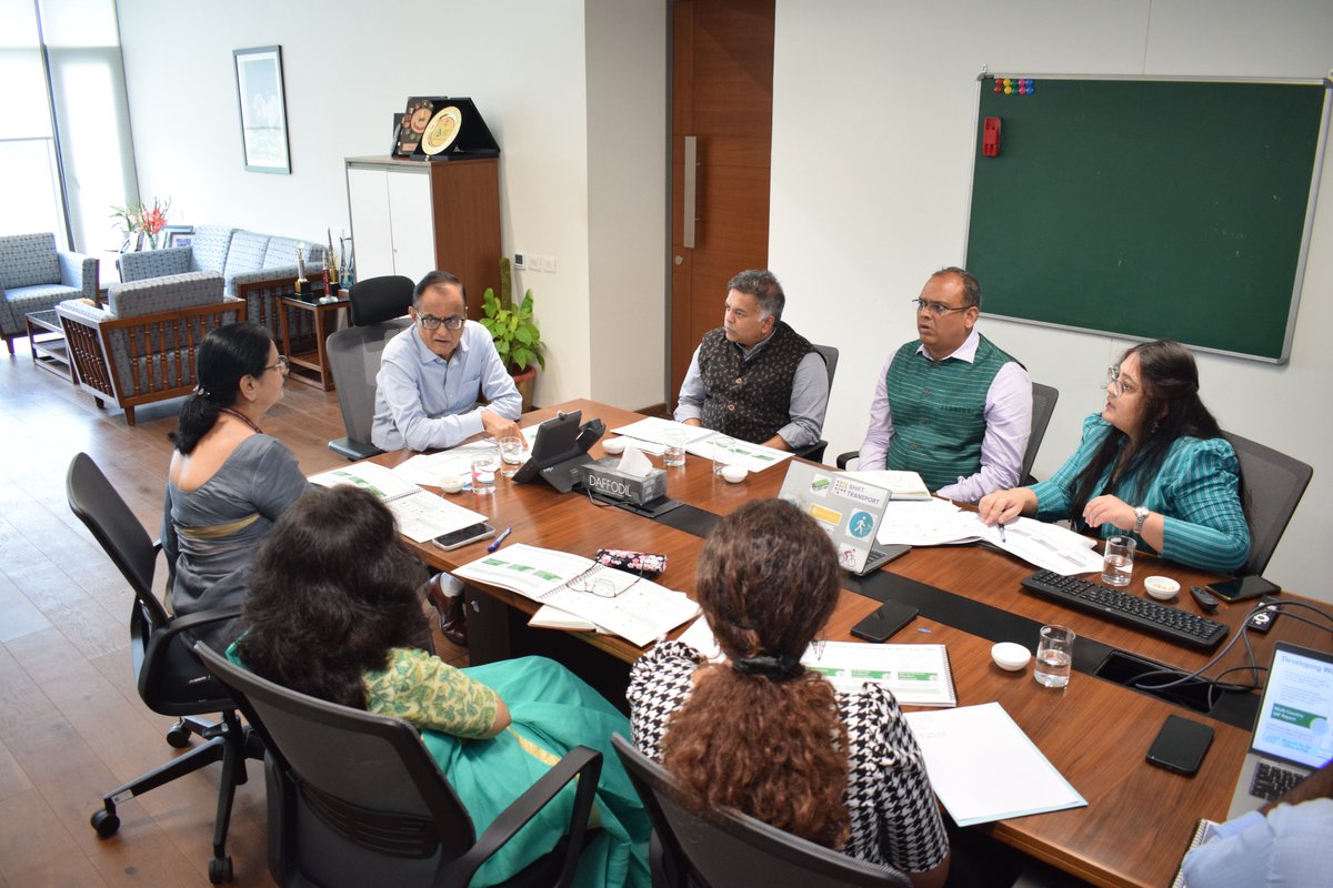 PrinSciAdvOff's tweet photo. Mr @madpai, CEO, World Resources Institute @WRIIndia, called upon Prof. @AjaySoodIISc, Principal Scientific Adviser to the Government of India, and Dr Parvinder Maini, Scientific Secretary, to discuss WRI India’s ongoing research work and share key insights emerging from it. They also discussed how these efforts may best inform the broader policy ecosystem.

The meeting was also joined by Mr @PawanMulukutla, Executive Director; Dr Sneha Malhotra, Program Associate Director (Energy Innovation and Tech); Mr Anuraag Nallapaneni, Program Lead (Hydrogen & E Mobility) from WRI India; Dr Preeti Banzal, Adviser/ Scientist'G'; and Ms Remya Haridasan, Scientist 'E ' from the Office of PSA.