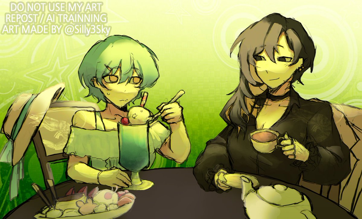 Silly3Sky's tweet photo. A date Angela x Binah https://t.co/jFU7fmud4j