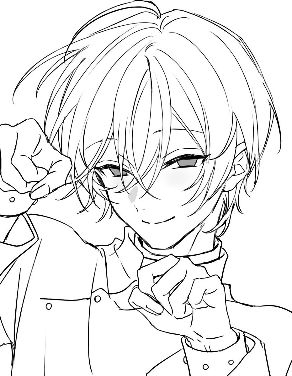 chrmron177's tweet photo. やっぱり線画の方がお顔可愛く見える…絵って難しい https://t.co/YdReK3nEVL