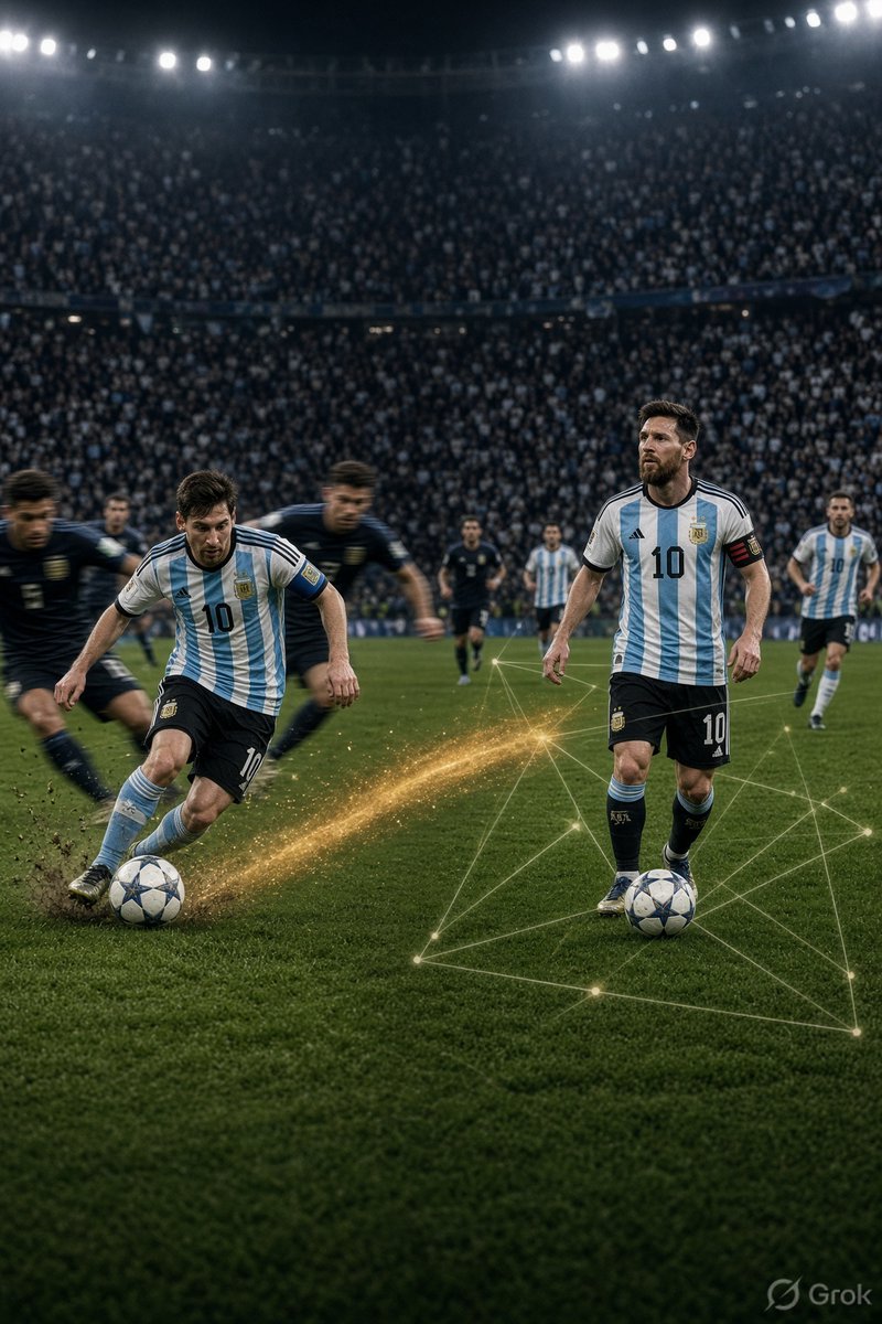 RPlanox's tweet photo. The scariest thing about Messi’s longevity isn’t that he stayed good.

It’s that he kept reinventing what “good” meant.

2014 Messi was 27.

Explosive.
Relentless.
A one-man progression machine.

Give him the ball 40 yards from goal and he would simply carry it there himself.

46 completed dribbles at the 2014 World Cup.

The highest tournament total this century.

Then fast-forward 12 years.

2026 Messi is 39.

The legs are older.
The game is slower.

But somehow, his control over matches feels even greater.

25 completed dribbles.

But now he doesn’t need to beat three players every possession.

He scans earlier.
Drops deeper.
Creates the passing lane before receiving the ball.
Manipulates defenders.
Controls tempo.
Then suddenly arrives near goal and becomes the scorer again.

2014 Messi solved football by running THROUGH teams.

2026 Messi solved football by thinking AHEAD of them.

Same genius.

Completely different operating system.

Most players spend their careers trying to preserve what made them great.

Messi kept becoming a different version of greatness. 🐐🇦🇷