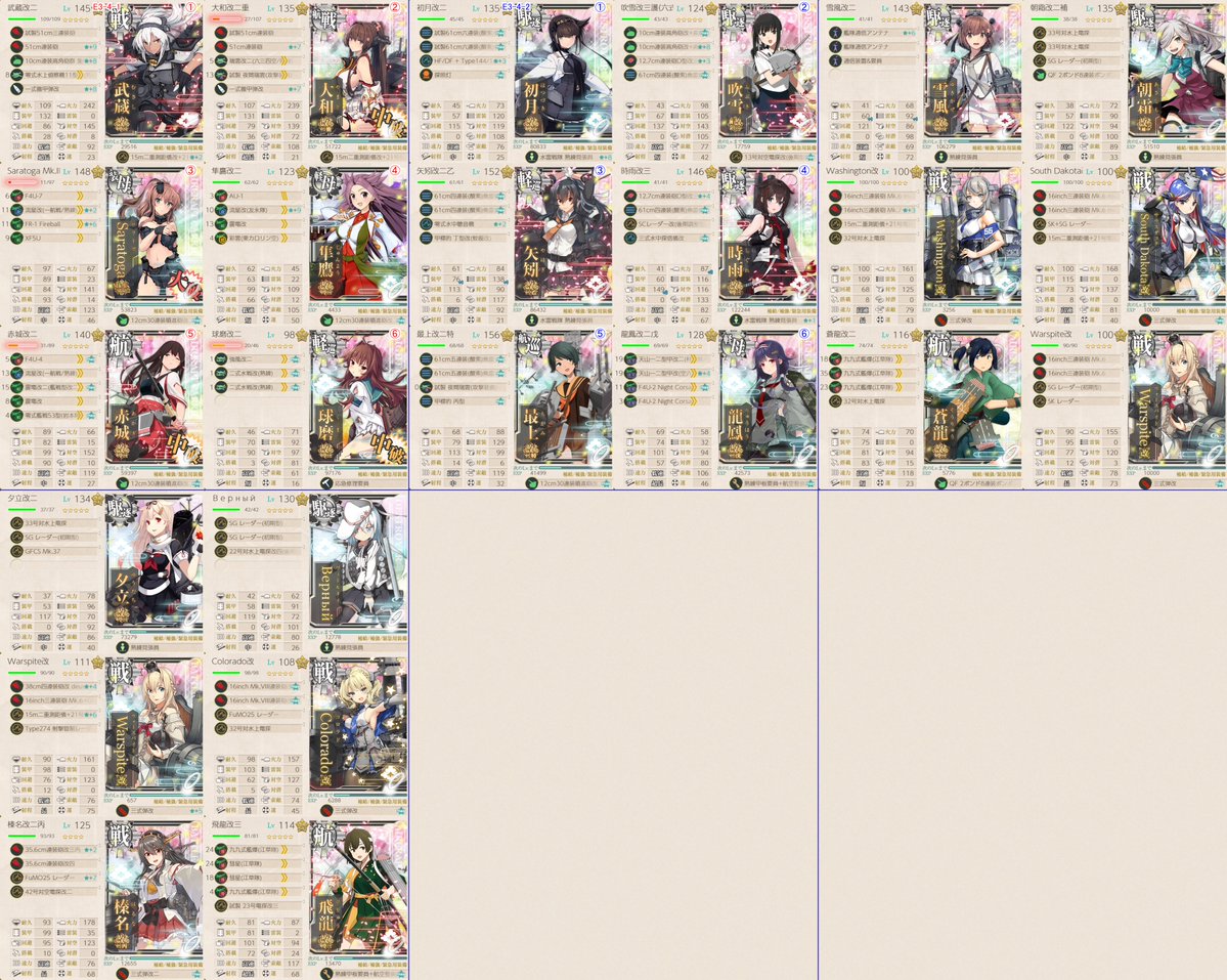 kuipon's tweet photo. E3-4の鍵はぶっきーだったんだ！
あと10cm量産+94高射急造して、今日行く前に武蔵の10cm高角砲群を急遽上げられる限界の+8まで上げた。

みんなよく頑張った！
今日はゆっくりしてE4の準備を始めよう。

ちなみにドロップは最後に抜けたくまりんこ。 https://t.co/TrQ6FjfpHQ