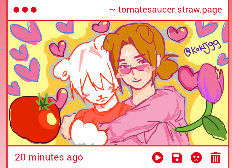 Tomatesaucer's tweet photo. ME AND WIFIE THIS SI SO CUTE THANK YOU @kokijgg https://t.co/v3F0xgEybM