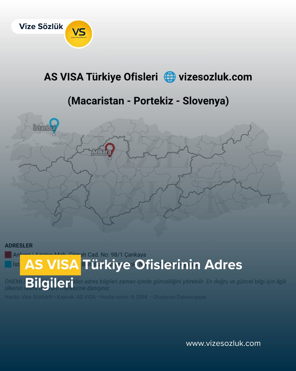 vizesozluk's tweet photo. As Visa Türkiye Ofisleri - Macaristan/Portekiz/Slovenya
#macaristanvizesi #portekizvizesi #slovenyavizesi #schengenvizesi #vizesözlük #asvisa #vize https://t.co/faAyDlxD02