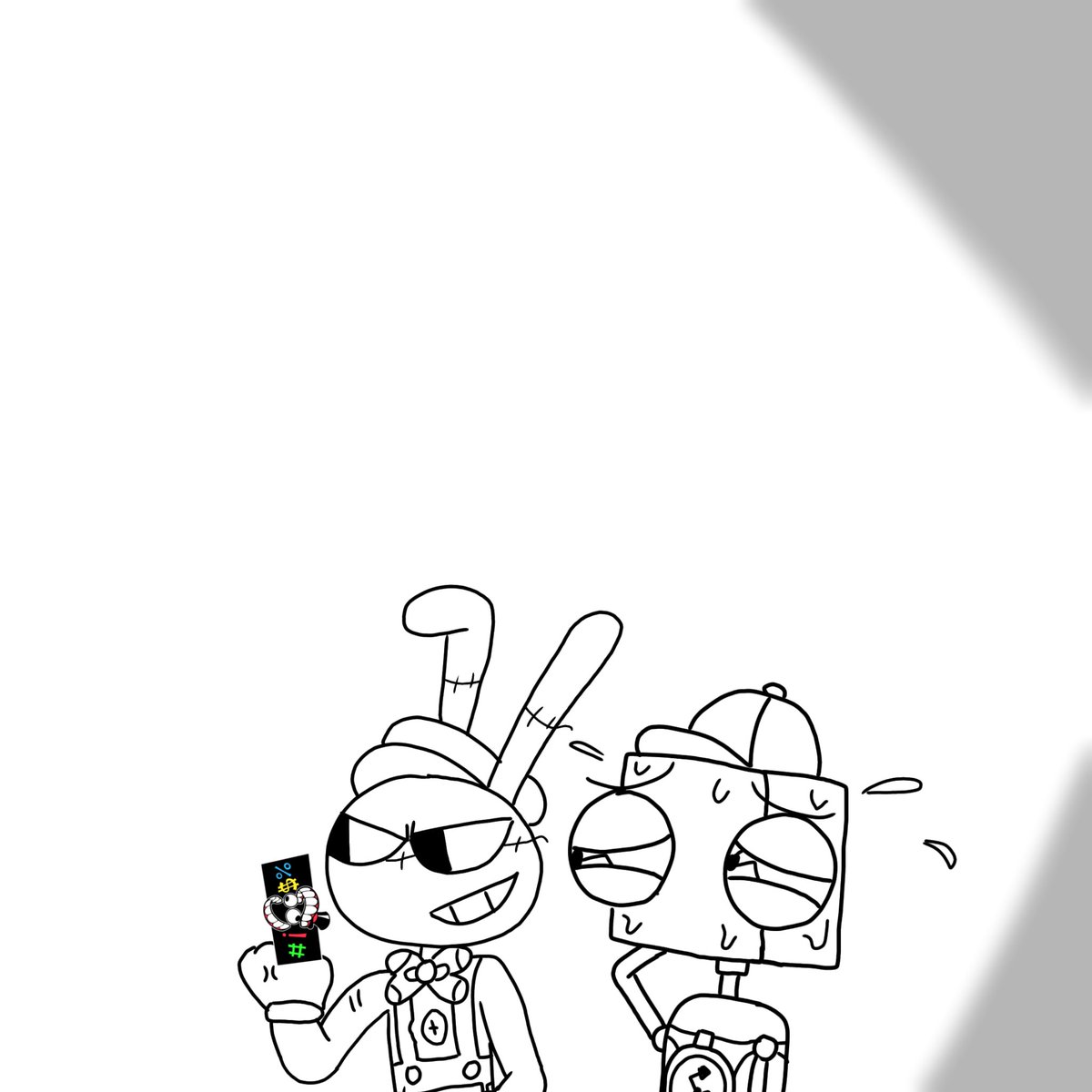 helmetRabbit's tweet photo. 🦷👀🦷: And here you have it! Jalec & Clock and... Evil Jalec & Clock!
#TheAmazingDigitalCircus #tadcep5 #JalecSuperShowAU https://t.co/YSQEQPKwLJ