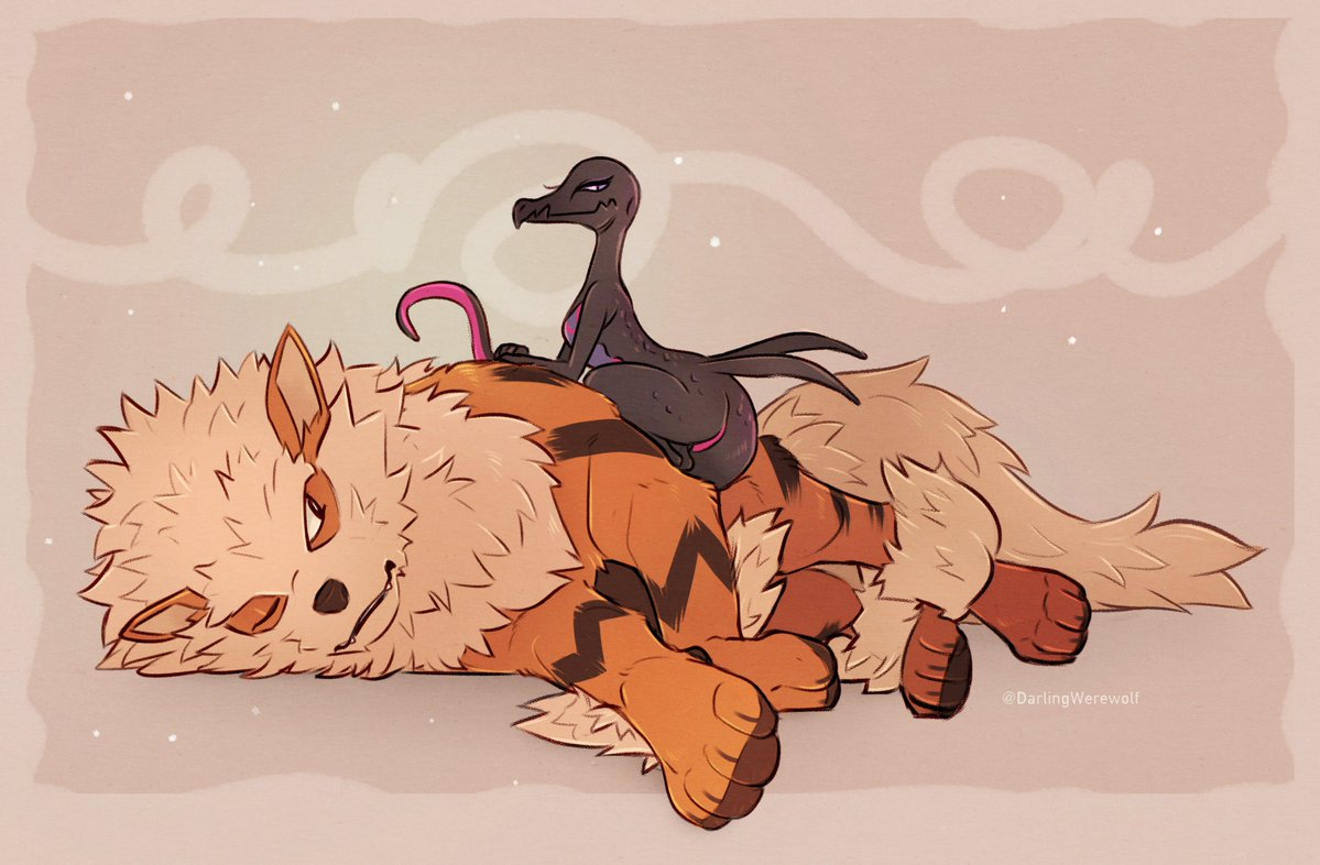 DarlingWerewolf's tweet photo. Madame and Henchman 
#pokemon #arcanine #salazzle https://t.co/R0VvejCIzD