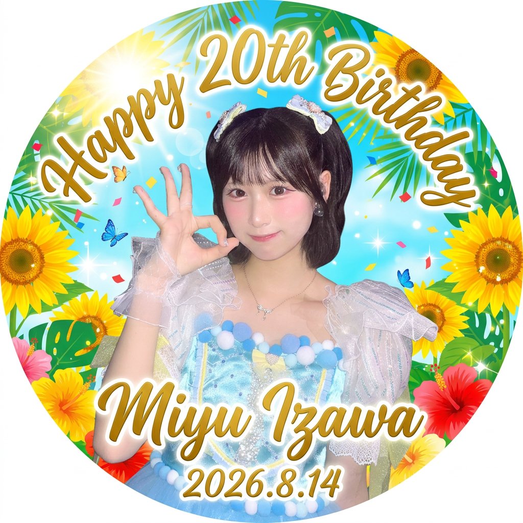 izawaseitan2026's tweet photo. 【拡散希望】
8/14に20歳の誕生日を迎える井澤美優さんを祝い、統一アイコン＆ハッシュタグ企画を行います！
本日24時になりましたらこちらの画像をご使用いただき
#井澤美優生誕祭2026
のハッシュタグをつけて美優ちゃんへのお祝いツイートをよろしくお願いします https://t.co/NNDoE12MlS
