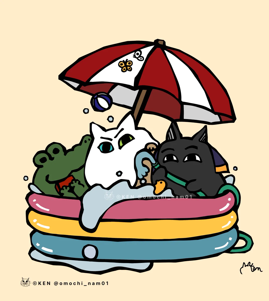 デカめキャンバスイラスト なみそ📕KEN/メジェド4コマ書籍化！ a X: 