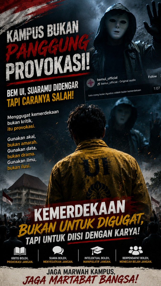 ViralTapiValid's tweet photo. BEM UI Sebar Provokasi https://t.co/VN5N6PEQkC