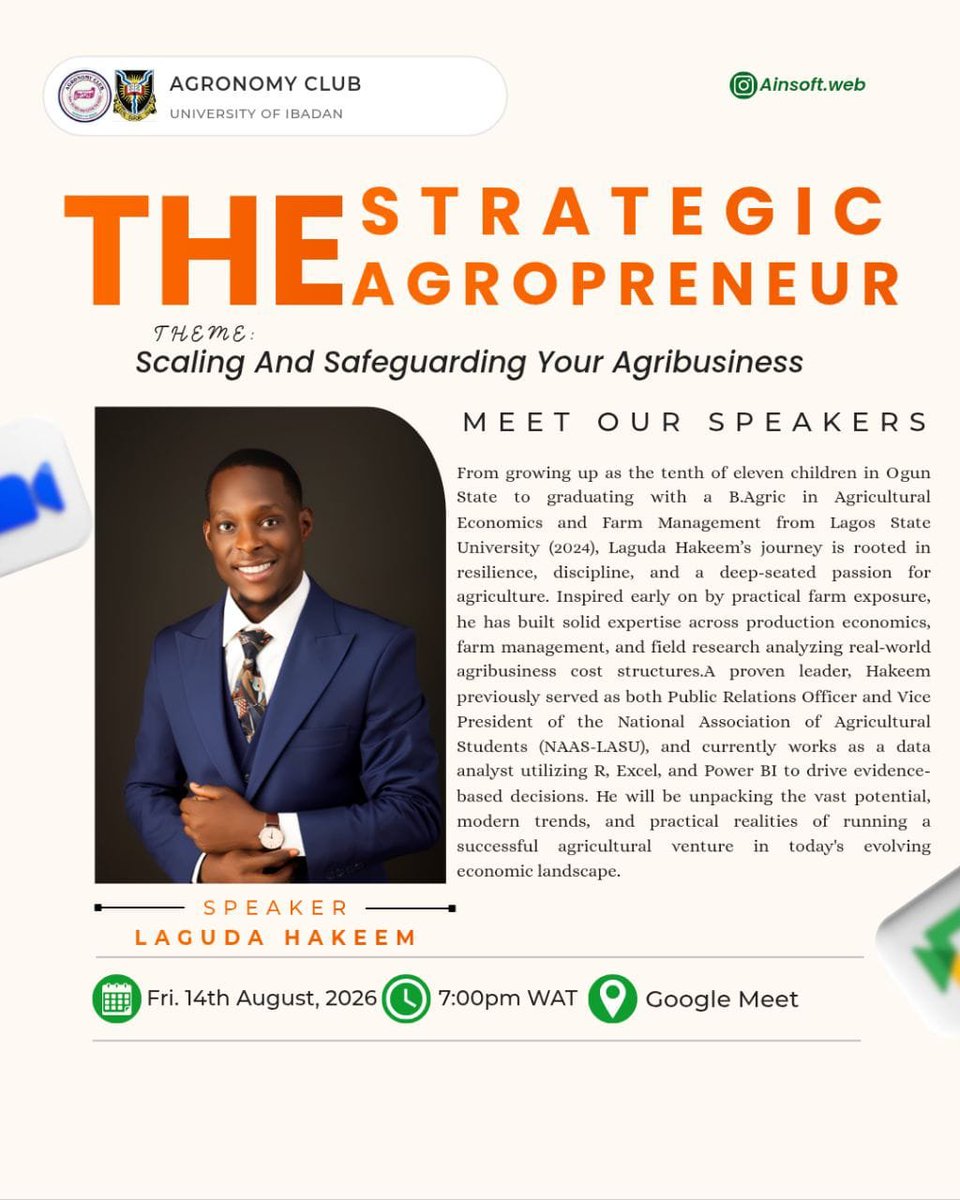 AgronomyUi's tweet photo. Mark your calendars 🗓️

SOMETHING BIG IS COMING 💪

THE STRATEGIC AGROPRENEUR 🚜

#agriculture
#insurance
#agribusiness https://t.co/umXsotK9mH