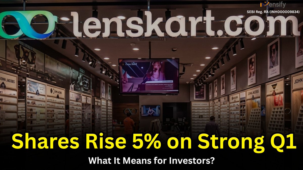 Intensifyres's tweet photo. Lenskart Stock Surges 5% After Q1 Results - Right Time To Enter?
Read here - https://t.co/OJCAgbRV2I

Daily Market Tips from SEBI-Reg Experts-WhatsApp https://t.co/A8aufbGBdC

Lenskart Solutions #Tata #stock_on_investor_radar #Intraday #NiftyOptions #StockMarketNews https://t.co/EpMrgIC8Gk