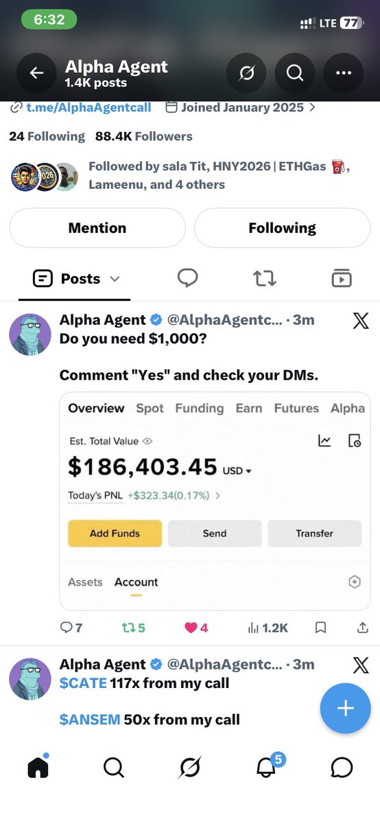 ncsneeh's tweet photo. @AlphaAgentcall Yes 
Binance ID

500168721 https://t.co/2OhxYoU5kv
