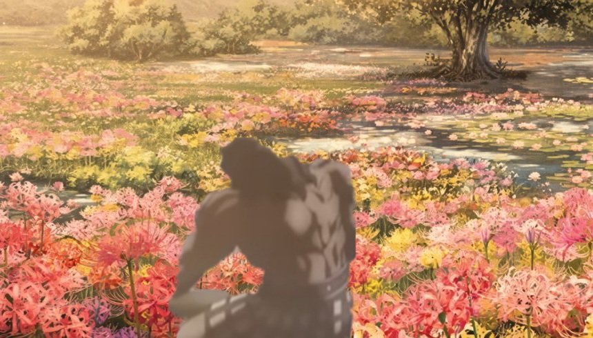 proudberserkdad's tweet photo. She was heard, but the squatting enigmatic character paid her no mind.
Rather, he seemed transfixed by the flowers around him, appreciating them.

[…]

     He doesn't dare touch them, keeping his hands to himself. Perhaps out of respect, or maybe for fear of ruining them. https://t.co/x7dGLcSdbg
