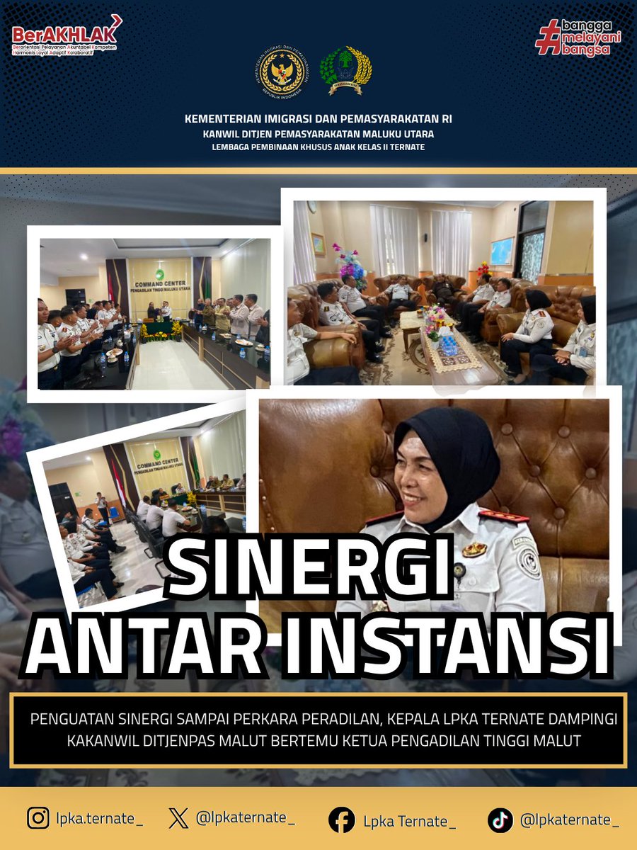 lpkaternate_'s tweet photo. PERKUAT TUGAS PEMASYARAKATAN, KEPALA LPKA TERNATE DAMPINGI KAKANWIL DITJENPAS MALUT AUDIENSI DENGAN PEMPROV MALUT

Baca Selengkapnya di:
https://t.co/P6DxOWOffA https://t.co/J9FsHfqXjr
