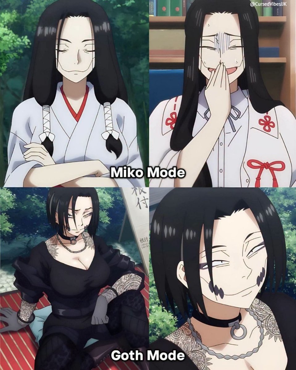 CursedVibesJJK's tweet photo. She really said Miko by day Goth by night . https://t.co/Mr8gsBT7mF