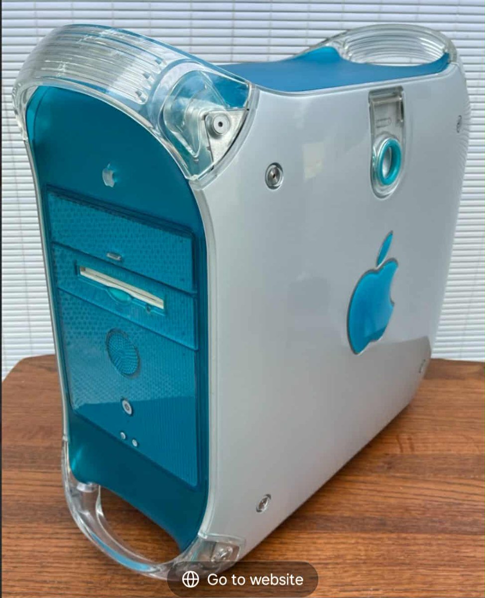 The_Retro_Rev's tweet photo. What if Apple had kept making colorful Power Macs? I had one built to find out. Explore the finished Blue &amp; Graphite G4, then wander through the rest of the vintage Apple collection at the Retro Reverend’s Workshop.