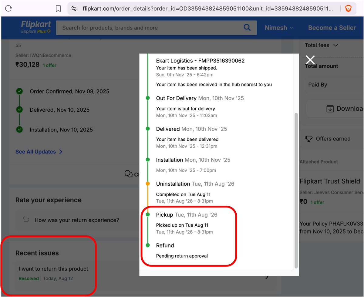 sarcatrist's tweet photo. 🚨 #ScamAlert Request all of you have got cheated by @Flipkart or other e-comm portals to read and share your experiences as replies to this tweet. We need our MP to fight these e-commerce giant's fraudulent practices

Let me begin by thanking you Mr @raghav_chadha for raising consumer issues of telecom & hospital billing. These impact us more on a daily level and streamlining this is a huge help, more than anyone would care to admit!

I want to highlight the scam that @flipkartsupport is operating these days. My @shopmotorola TV that busted in just 8 months. When I raised it with Flipkart, this is what happened:
1. They tell you to slide into DM (in the name of privacy) but largely just to drag the matter for a week or two.
2. They registered my complaint, sent a technician, acknowledged that it's a faulty product and agreed to refund the money. 
3. While they called everyday, they refused to put anything in written for 12 days.
4. Then after another week, they asked me to give the same brand box in which TV was delivered. (who keeps a 55 inch brand box for 8 months) otherwise they won't refund the money. After our arguments, they asked us to arrange all packing material for any brand, only then will they pickup the TV. 
5. After few more days, they (Spoke with cust Support escalation person: Mr Yuvraj Yadav) falsely closed the case without any resolution. They have marked the product as faulty and said the return is rejected. This is completely fradulent practice. 
6. When I tweeted about it, a lot of others joined in with the same woes and shared their screenshots with me (https://t.co/TQEr58Fk1q)
7. I registered the complaint with @ConsumerDept on (@jagograhakjago) https://t.co/weLdVHRyMi on refund of TV amt and refund of 2 year warranty. They closed the case by replying only on warranty point but no comment on TV refund at all (Notice how they are playing this game). 
8.  Had marked their CEO, Mr Kalyan (@_Kalyan_K) and also written an email but it didn't elicit any response.
9.  @shopmotorola doesn't intervene at all despite the fact that it's their TV that broke down in just 8 months and that their brand reputation is at stake. They have simply outsourced everything to @flipkart  Is this the right way for this #Chinese company to sell & fleece Indian customers?

I request you to help us fight this fraudulent practice of @flipkartsupport - They know that even consumer grievance matter can be closed without an adequate response. They believe that given how large they are, they can get away scotfree. 

Mr @raghav_chadha - We need your support on this to fight this arrogant company. I am marked all screenshots here and happy to share all docs in person for verification.

💥Tagging a few others who shared similar fraud like I have from @Flipkart: @0410brajesh @unbeatable_aman @SamKhan004 @RonitKhanchand1 @Rohit_Kalgutkar @Vinoth_018 @ravivarhai @Tejas564354, @naadan07 @AdityaK28228981 @pugaarpetti @prateek276 @Moksh142303 @19943Nitesh @VickyKr0529674 @roughcrusader 

We are doing our best individually - https://t.co/TQEr58Fk1q  and with support of few handles like @BandBajaateRaho. However, I believe @flipkartsupport clearly doesn't care and thinks that we will all get tired and stop fighting for our hard earned money. 

#Fraud #Flipkart #FreedomFromFlipkartScam #Motorola @nch1915 @CCPA_India #CCPA @KashurKoor18 @aaRGeeShah @Umaa0456