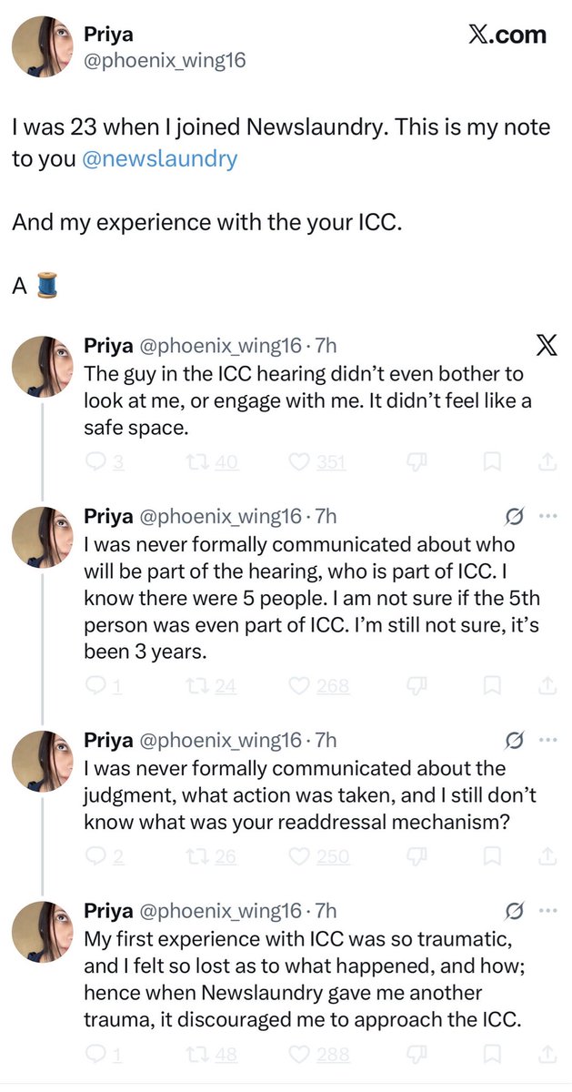 Iyervval's tweet photo. Yet another Newslaundry survivor story. BTW 90% of them have blocked me since day before. The few who are in touch with me on WhatsApp are saying they’ve been warned about how they’ll be harassed by the left ecosystem if the right wing is seen as “exploiting” them. https://t.co/EuZ73RtvDU