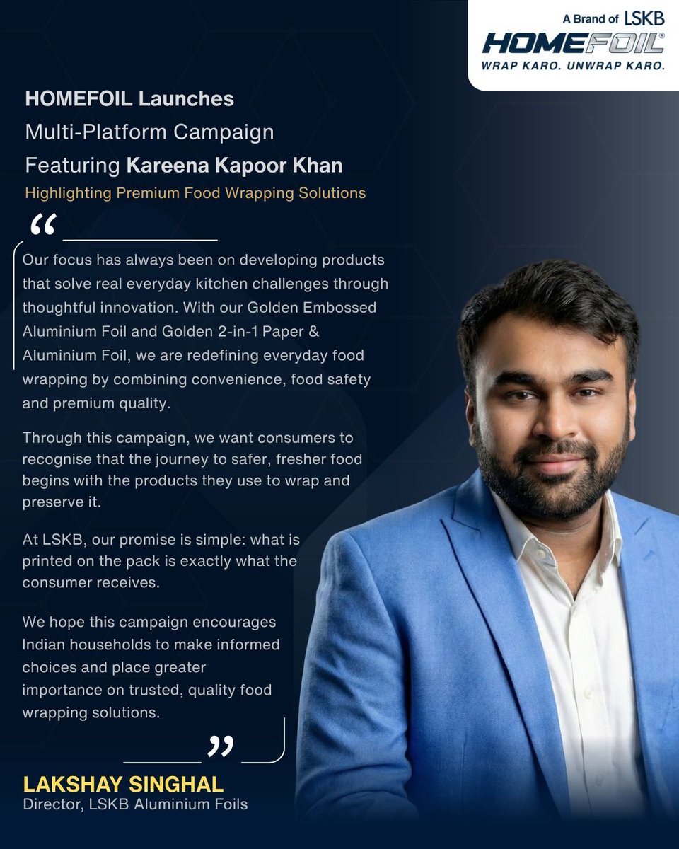 LskbFoils's tweet photo. Leadership in aluminium foil is more than scale. It’s about raising quality standards, enabling informed choices &amp; building greater trust in food wrapping. LSKB Aluminium Foils and HOMEFOIL are taking this conversation forward.

#LSKBAluminiumFoils #HOMEFOIL #AluminiumFoil https://t.co/wbS2bdlToc