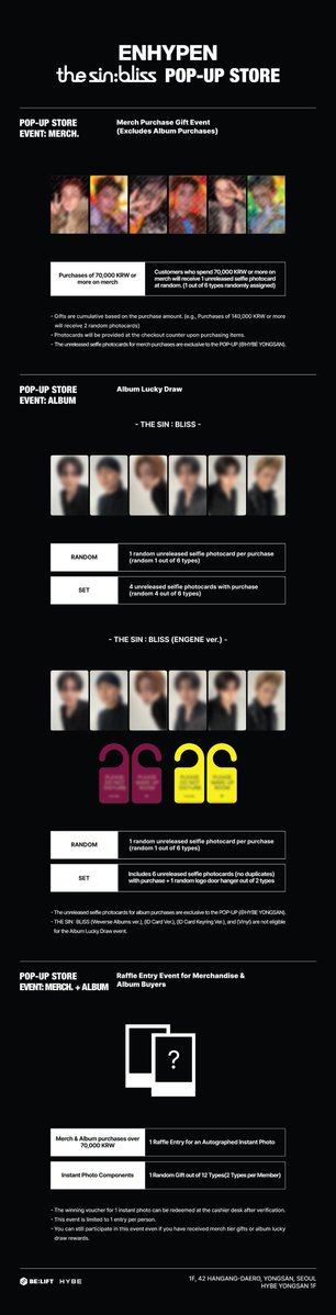 HYBE_MERCH's tweet photo. ENHYPEN 'THE SIN : BLISS' POP-UP STORE
⠀
📢 EVENTS
⠀
📆 2026. 08. 21 - 08. 26 
📍 서울 용산구 한강대로 42, 1F
⠀
#ENHYPEN #엔하이픈 #THE_SIN_BLISS https://t.co/q576G4Wcue