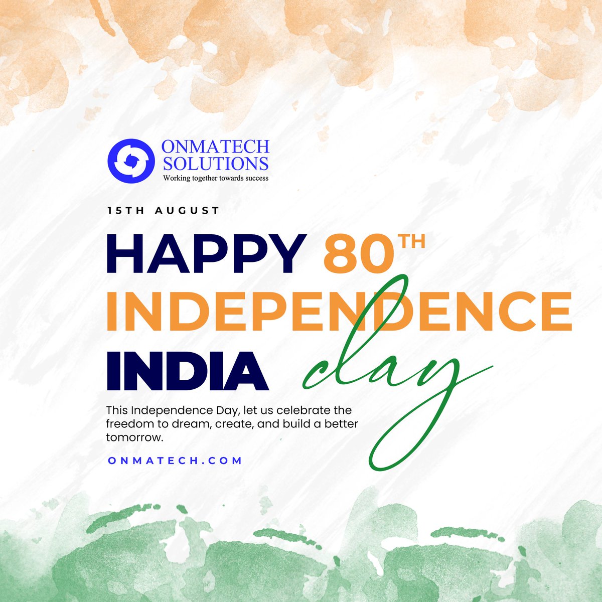 ONMATECH's tweet photo. This Independence Day, let us celebrate the freedom to dream, create, and build a better tomorrow.

At ONMATECH, we’re proud to contribute to a digitally empowered and innovative India.

Wishing everyone a very Happy Independence Day! 🇮🇳

#HappyIndependenceDay #India #Innovation https://t.co/KOnEW1WWNj