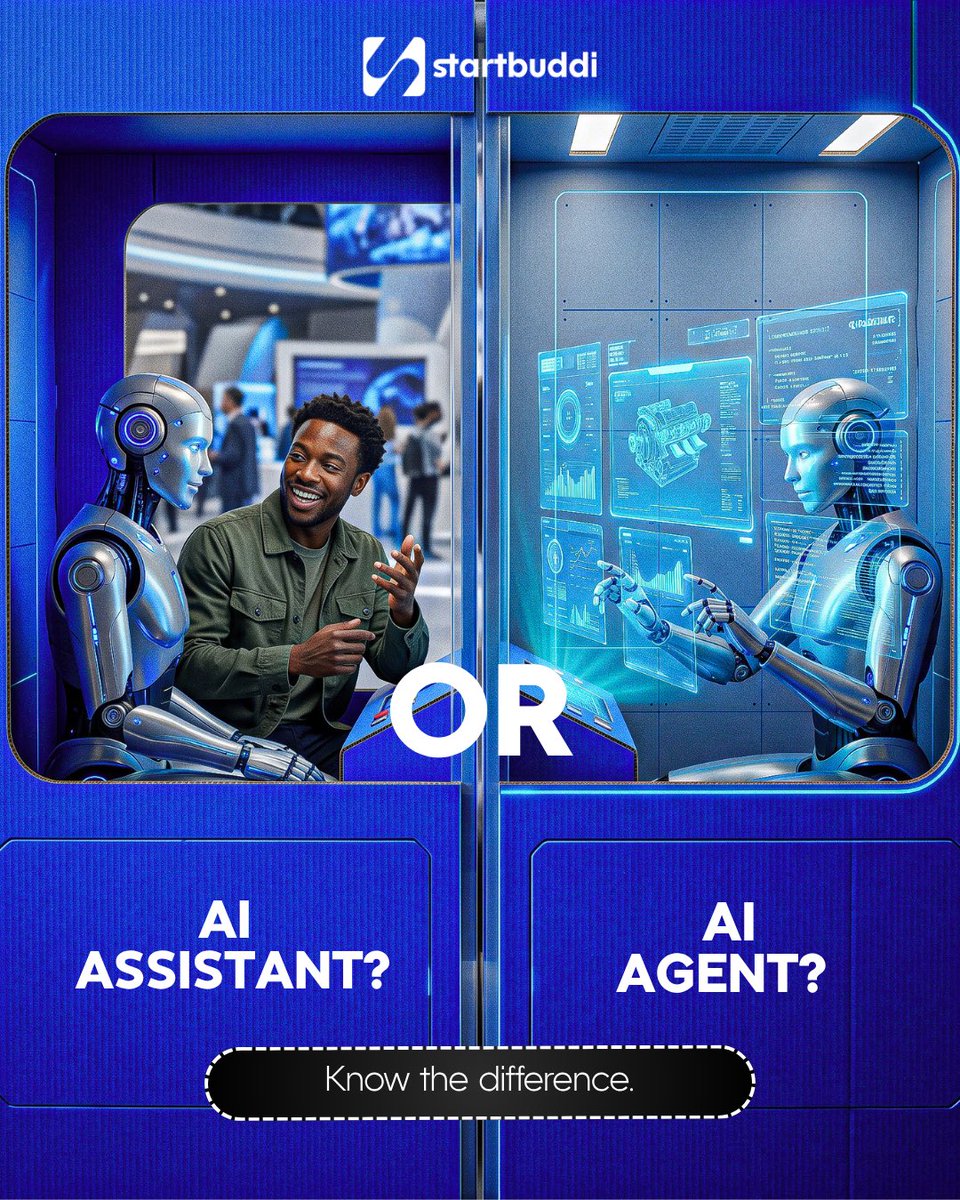 startbuddi's tweet photo. AI assistant or AI agent?
Need answers? Assistant.
Need action? Agent.
With startbuddi, you don’t have to choose.
Try it free for 14 days. No card needed.
https://t.co/SOrUwpg2aw
#AIAgents #AIForBusiness #startbuddi https://t.co/j3HtbSysXc