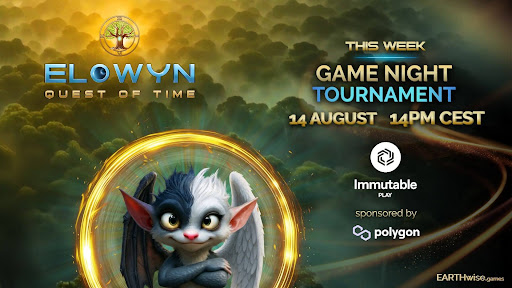 Immutable's tweet photo. Top players. Real loot. Zero excuses.

The @Immutable Game Night is back, joined by @EarthwiseGames, for an all-out Elowyn tournament.

Jump into the arena this Friday to test your strategy and claim your share of Game Night prizes, including Card Packs & EWA Points!

⏰ Friday, Aug 14 | 2:00 PM CEST 📍 Elowyn Discord

Bring your best deck 👇 
https://t.co/sGiQVPaC14