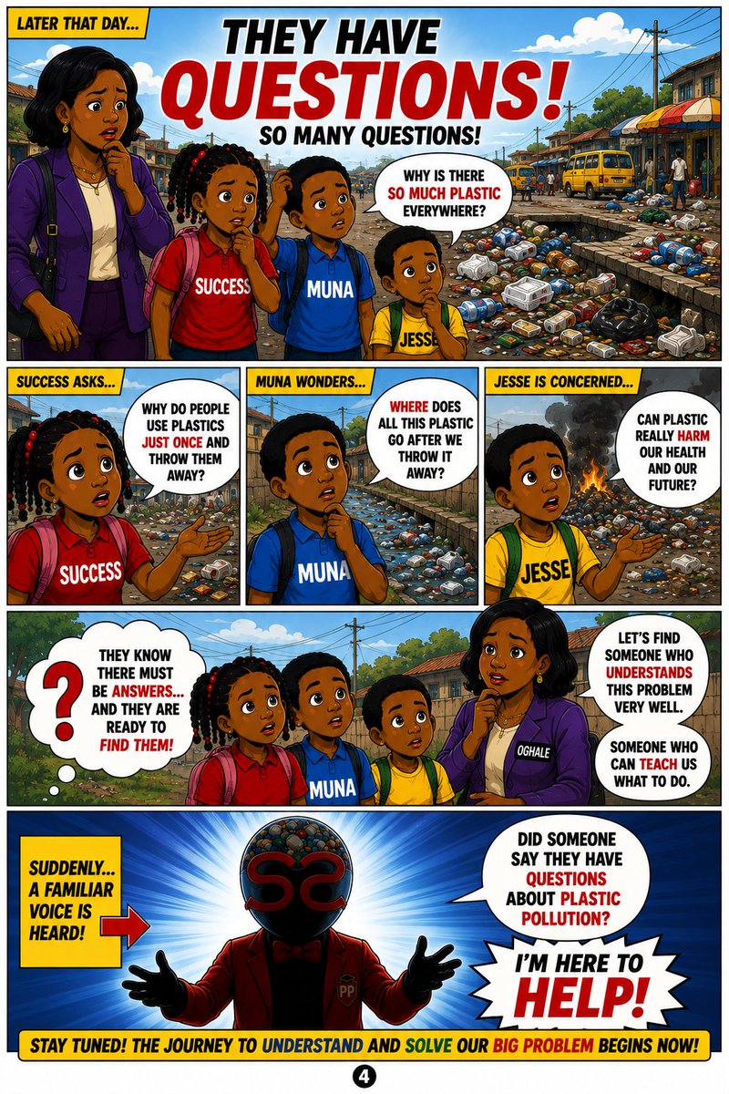 plasticprof_uni's tweet photo. 🌍 EVERY ECO HERO STARTS WITH KNOWLEDGE.

Plastic pollution is everywhere.

Our streets.
Our drains.
Our rivers.
Our markets.
Our communities.

But four people decided they wanted answers:

SUCCESS. MUNA. JESSE. OGHALE.

Then they met PLASTIC PROFESSOR™. 🧑🏽‍🏫♻️

He showed them the truth about single-use plastics — where they come from, where they go, why they become a problem, and most importantly…