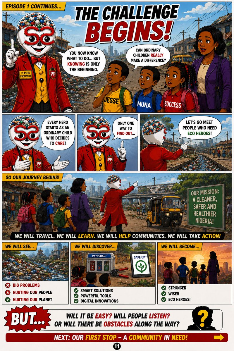 plasticprof_uni's tweet photo. This is Plastic Professor™ — Season 1, Episode 1.

🌱 Every hero starts as an ordinary person who decides to care.

Will you become an Eco Hero?

#PlasticProfessor #EcoHeroes #PlasticPollution #EnvironmentalEducation #SingleUsePlastics #Nigeria #SafeServe https://t.co/FYTDTwzr9m