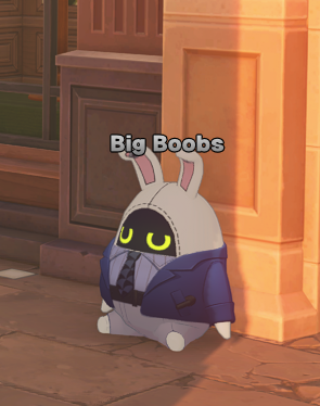 PopEridu's tweet photo. (Zenless Zone Zero 3.2 Beta)

The last funny named NPC, Bangboo named "Big Boobs" https://t.co/r9wMlEOevr