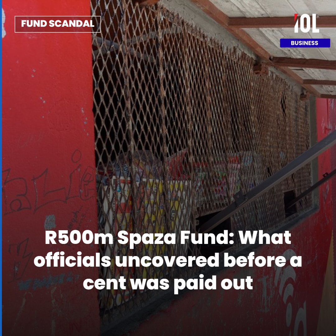 IOL's tweet photo. The Department of Small Business Development says applications flagged with discrepancies were rejected before any money was paid out from the R500 million Spaza Shop Support Fund.
Read on https://t.co/hgmaITDFyL
#news #DepartmentofSmallBusinessDevelopment #FundScandal #SpazaFund
