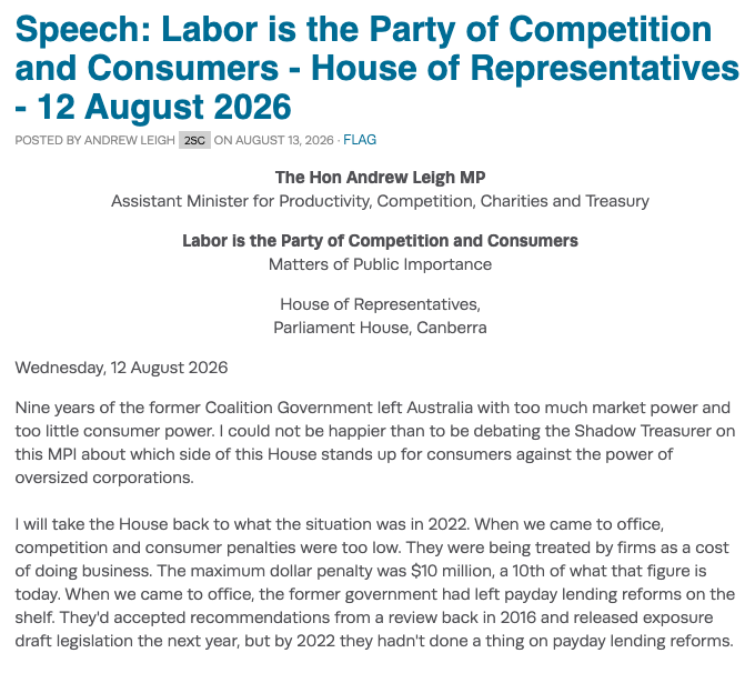 ALeighMP's tweet photo. The Coalition left Australia with too much market power and too little consumer power.

Since 2022, Labor has overhauled merger laws, banned unfair trading practices and raised penalties for anti-competitive conduct.

Competition is good economics. And good for consumers. https://t.co/raVhxvXzQg #auspol