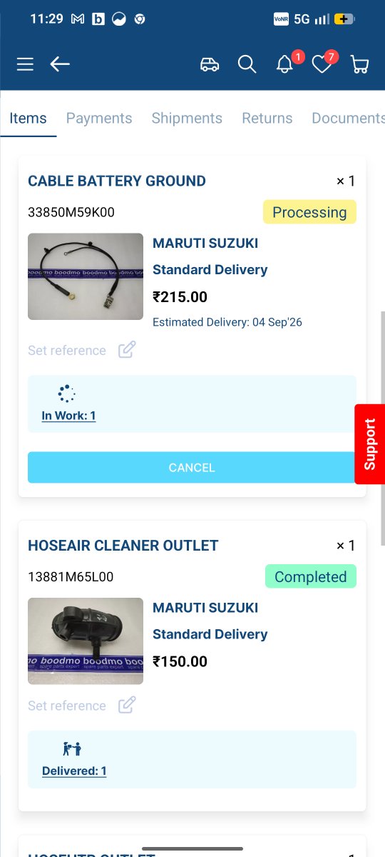 atul_adarsh's tweet photo. @boodmo_In @BoodmoIndia 1 of my 5 paid spare parts has been pending for over a month. Delivery changed from 15 Aug → 16 Aug → 4 Sept, and it’s still not dispatched. This is unacceptable. Please provide a confirmed delivery date or refund. #Boodmo https://t.co/dh6UHoipEN