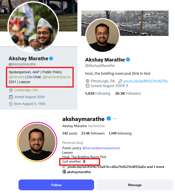 vishalPosts's tweet photo. The Aam Aadmi Party is planning a major game plan ahead of the next elections.

After the formation of CJP, the Aam Aadmi Party has deployed hundreds of its workers into the campaign. Many of them have previously held key positions within the party, but are now pretending to be politically neutral. The media is presenting them as CJP supporters or political strategist. One such name is Akshay Marathe. 1/