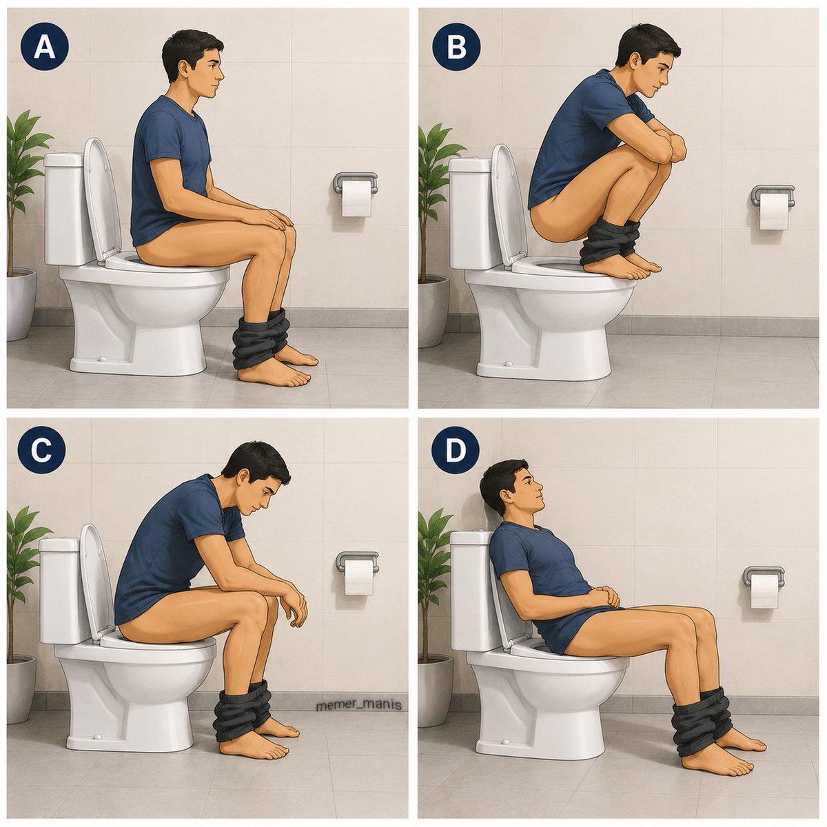 dfw_ama's tweet photo. Hey @grok, What’s the healthiest way to sit on the toilet? 🤔 https://t.co/SXF4PUBo5n