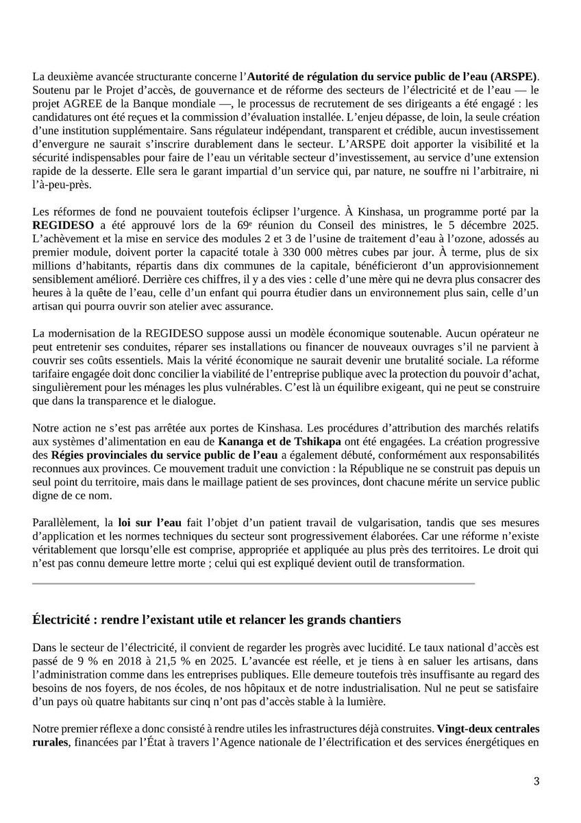 Min_Resshyd_rdc's tweet photo. Une année pour poser les fondations
Eau et électricité en République démocratique du Congo : agir dans l’urgence, réformer pour durer

Par Aimé Sakombi Molendo, Ministre des Ressources hydrauliques et de l’Électricité
Kinshasa, août 2026
TÉLÉCHARGER LE DOCUMENT 👇
https://t.co/owpYbT7agd