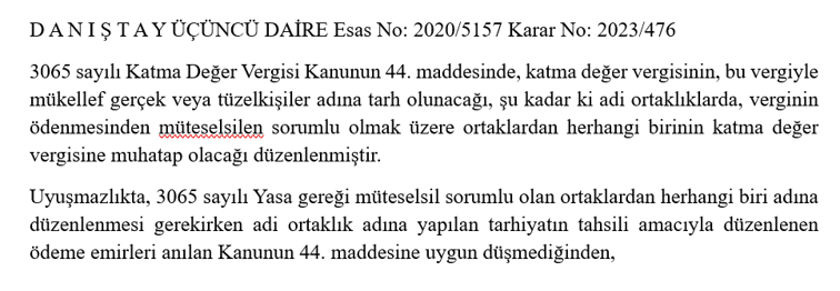 vergi38's tweet photo. Adi ortaklıkta ödeme emirleri ortaklardan biri adına düzenlenebileceğine ilişkin karar https://t.co/Cr0EvnPUKd