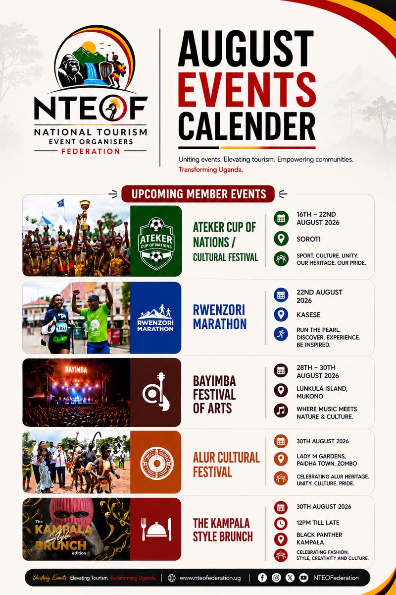 DemoRileyUg's tweet photo. August Events Calender by @nteofederation! 

Let’s celebrate our country! https://t.co/BG1tRxy1ne