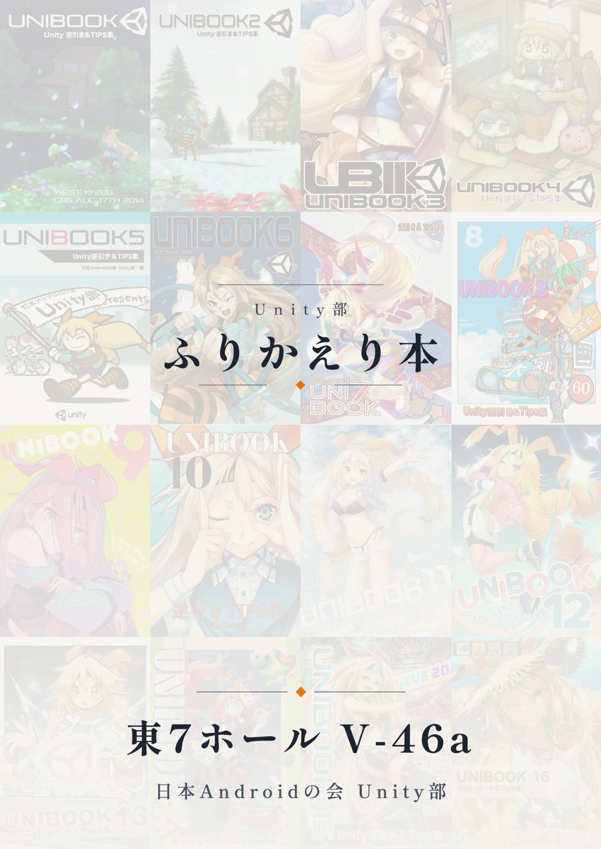 kamayuki_fs's tweet photo. Unity部は今年の夏コミ(#C108)にサークル出展します！
しばらくぶりの #Unity部 関連の投稿となります。我々Unity部は実はコミケに当選してました。今回はいつものUNIBOOKシリーズ（技術同人誌）ではなく、技術コミュニティ発足から14年分の活動の「ふりかえり本」をつくりました。 https://t.co/DRfbUP1otr