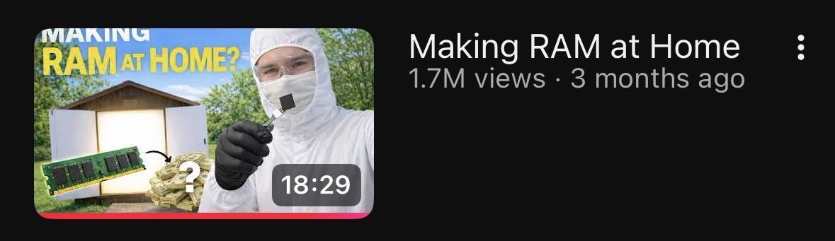 aspokony's tweet photo. Watching this video significantly increased my perception of how much free will we have…I’m weirdly obsessed with the idea of making ram now https://t.co/IAvikPCIcK