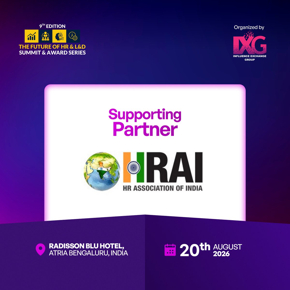IXG2024's tweet photo. How do we unlock true workforce potential in 2026?By bringing together the best minds

Thrilled to Partner with @hrai2020 for our #9thixghrlnd2026

🎟️Join us: https://t.co/tmX9LKfXni

#ihrlndseries #HRTech #HRLeaders #BangaloreEvents #PeopleOps #WorkplaceTrends #CHRO #HRCommunity https://t.co/PnFzz0k8Jc
