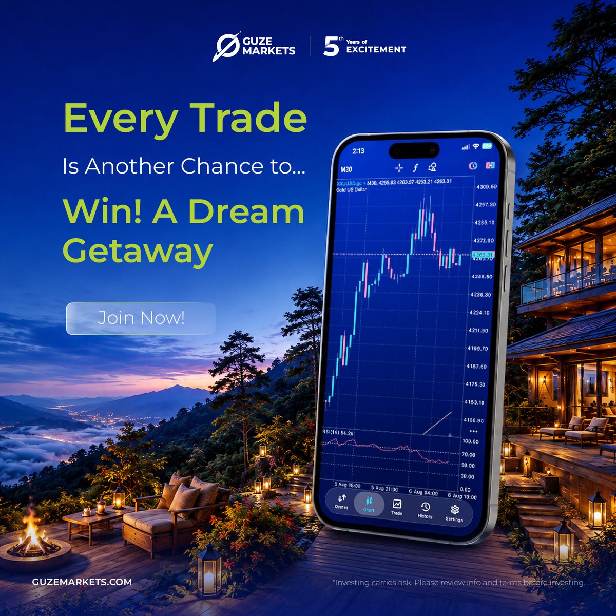 GuzeMarkets's tweet photo. ✨ Every Trade Is a Chance to WIN! 🎁🌴✈️
Celebrate 5 Years of GUZE MARKETS 🎉💙
👉 Join now &amp; win your dream getaway!

#GUZEMARKETS #GUZE5Years #WinATrip #TradeWithGUZE https://t.co/UnWf1zZ8BK
