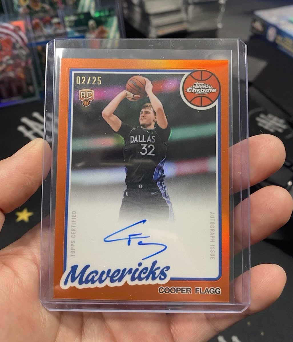 nbacardspotter's tweet photo. Cooper Flagg 2026 Topps Chrome UPDATE 1980-81 Orange ROOKIE AUTO 2/25 Mavericks
Ending August 13th 9:15 PM EST
Bid/Buy via the link in our bio ⤵️
#basketballcards #ebaypartner https://t.co/OXEEH5sYbl