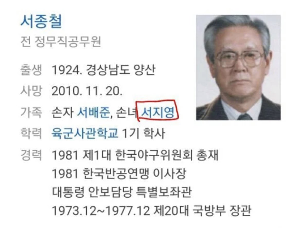 zipbaab's tweet photo. 일본도로 민간인 중학생들을 참수한 친일파 정치인 집안 출신 연예인
-서종철은 일제강점기 일본군 장교 출신으로 대한민국 정부 수립 후 경남 하동에서 좌익으로 몰린 중학생 8~10명 목을 일본도로 벤 민간인 학살 사건의 가해자
-이 후 처벌 없이 승승장구하여 육군참모총장과 국방부 장관을 지냈고 사후 현충원에 안장