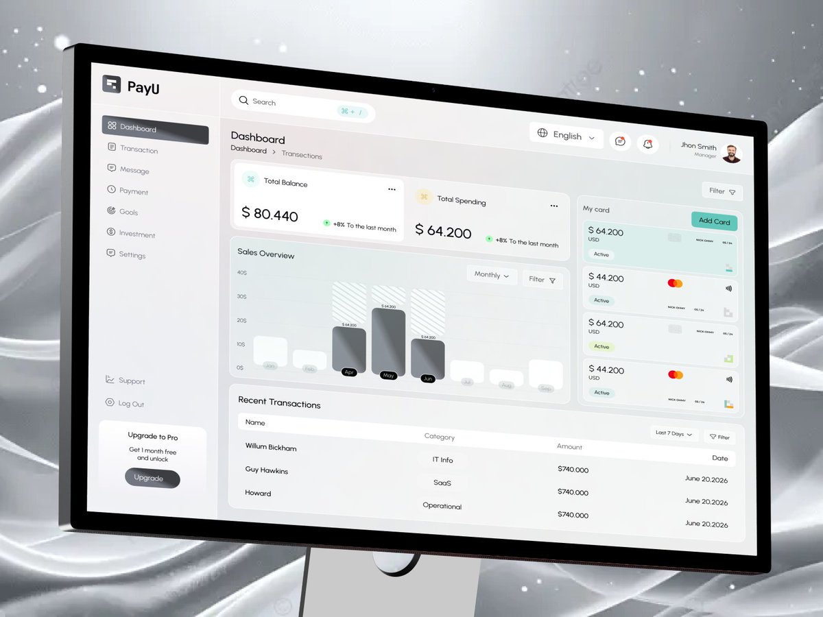 uimaruf's tweet photo. Finance Dashboard Design  

#dashboard #dashboarddesign #design #finance #moneymanagement #fintech #ui #uidesign #wallet #financedashboard https://t.co/dspWNBehJD