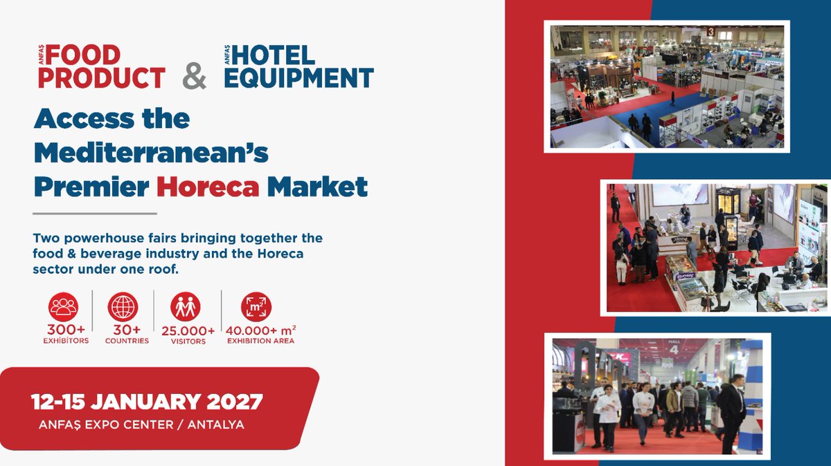ZestNewsToday's tweet photo. We are so excited to be partnering with ANFAŞ Food Product &amp; Hotel Equipment! 

Looking forward to connecting with the food, beverage &amp; HoReCa community in Antalya in January 2027.

#ZestNews #ANFAS #FoodAndBeverage #BeverageIndustry #HoReCa #FoodIndustry #HospitalityIndustry https://t.co/Q9x3kibZ6S