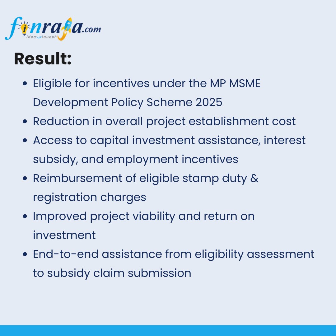 ConsultFinraja's tweet photo. MP MSME Development Policy Scheme 2025

MSME investment in Madhya Pradesh with attractive subsidies, incentives &amp; financial benefits under the MP MSME Development Policy 2025.

https://t.co/atC3XJAUVF 👇👇👇

#MPMSME #MSMEPolicy2025  #MSMEIncentives #Investment 
#Finraja https://t.co/ZtHhWZcct4