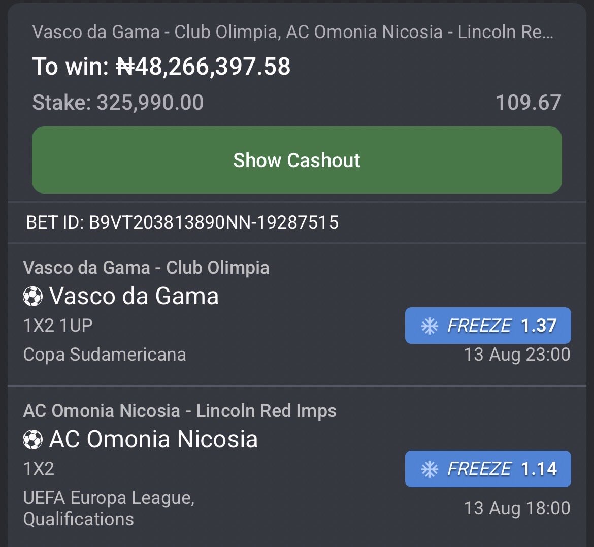LouieDi13's tweet photo. 100, 30 &amp; 13 ODDS ⚽️⚽️
#Bet9jacode: 5MSGV5G, 5MSGVHQ, 5MSGVQB https://t.co/Y1d3sKR9t6